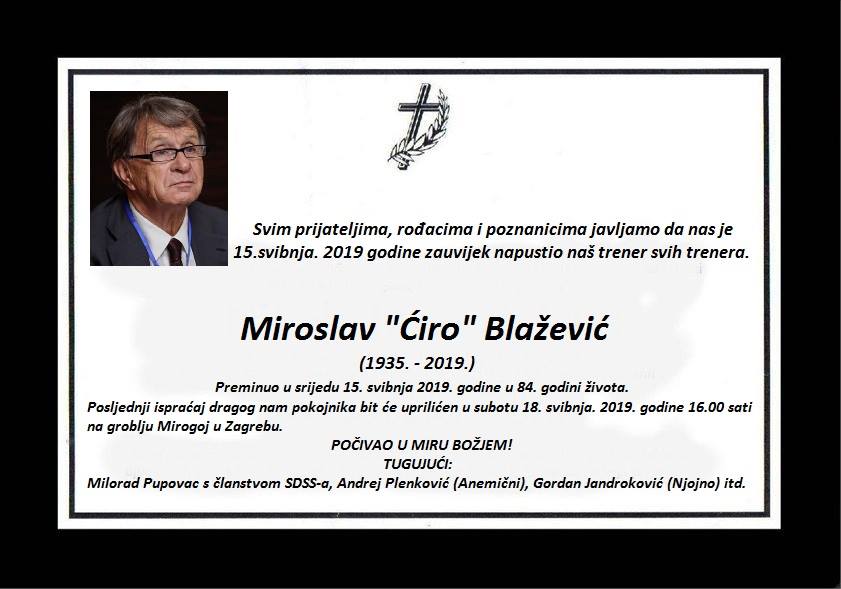 Ne Miroslav iro Bla evi nije preminuo Faktograf.hr