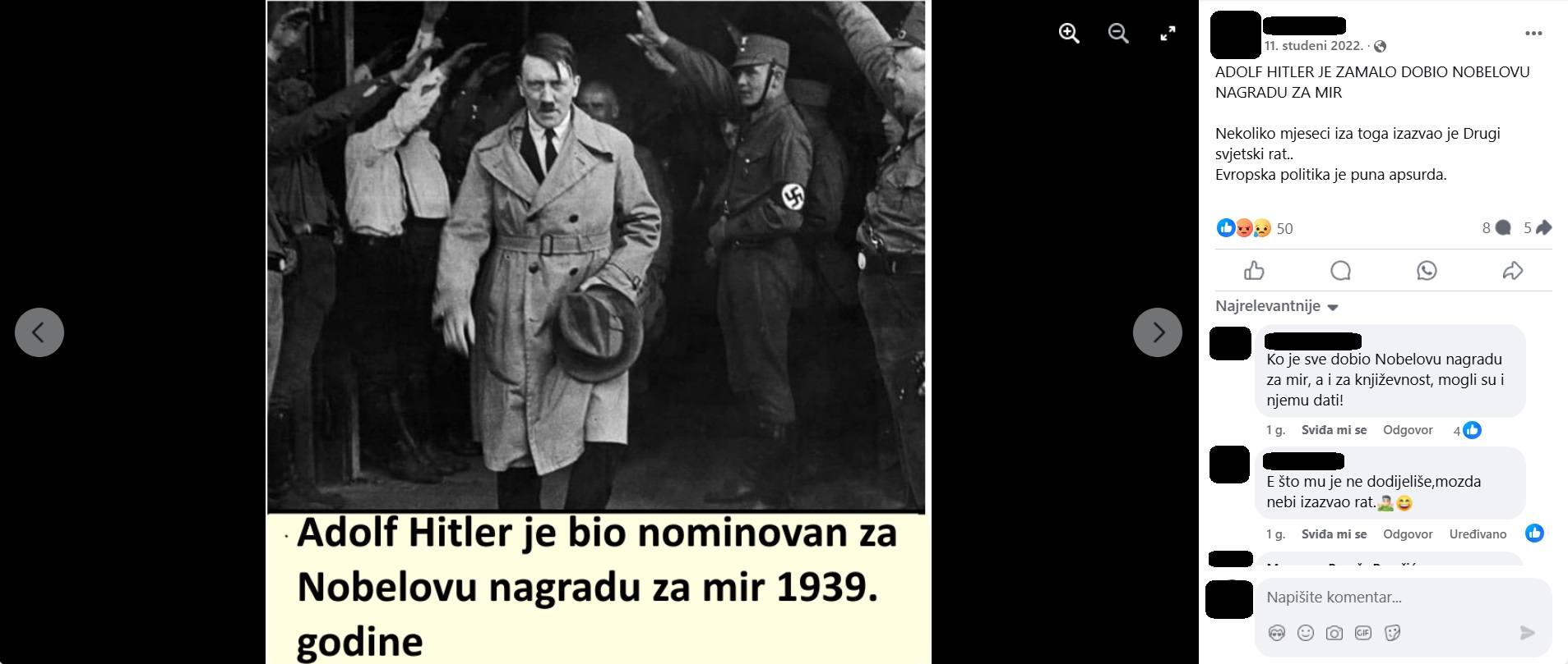 Zašto je Adolf Hitler nominiran za Nobelovu nagradu? - Faktograf.hr